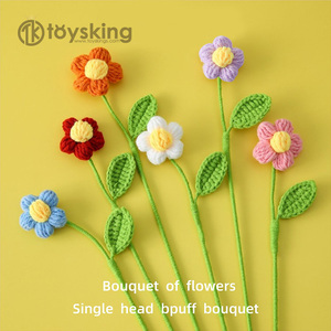 Grand <span class=keywords><strong>bouquet</strong></span> <span class=keywords><strong>de</strong></span> fleurs bouffantes tissées Emballage cadeau <span class=keywords><strong>de</strong></span> <span class=keywords><strong>fleuriste</strong></span> à tête unique Matériau fini en laine - Product Image 6