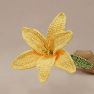 Искусственные цветы теплые уютные вручную вязанные крючком цветы самодельный букет лилии цветок Домашний Настольный Декор - Product Image 4