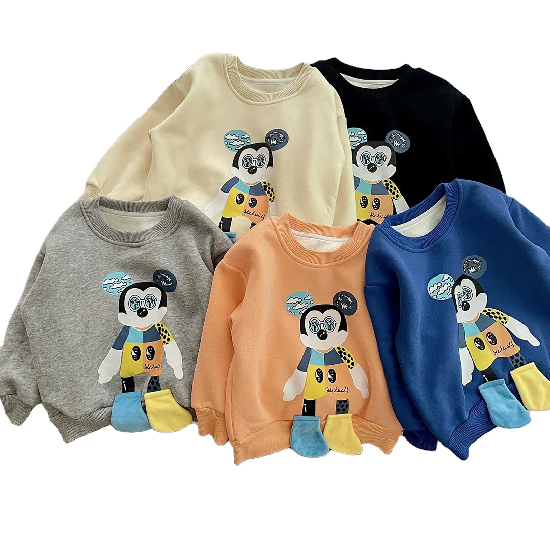 Purorigin Popular Cheap Mickey Cartoon Pattern Long Sleeve Skin-friendly Cotton Hoodie And Sweatshirt For 2-7 Year