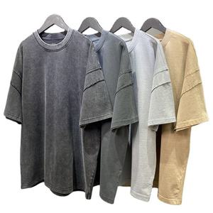 เสื้อยืดคอตตอนถักลายวินเทจไซส์ใหญ่สำหรับผู้ชาย ทรงโอเวอร์ไซส์ คอกลม แขนสั้น ลายพิมพ์ สไตล์ไฮสตรีท - Product Image 1