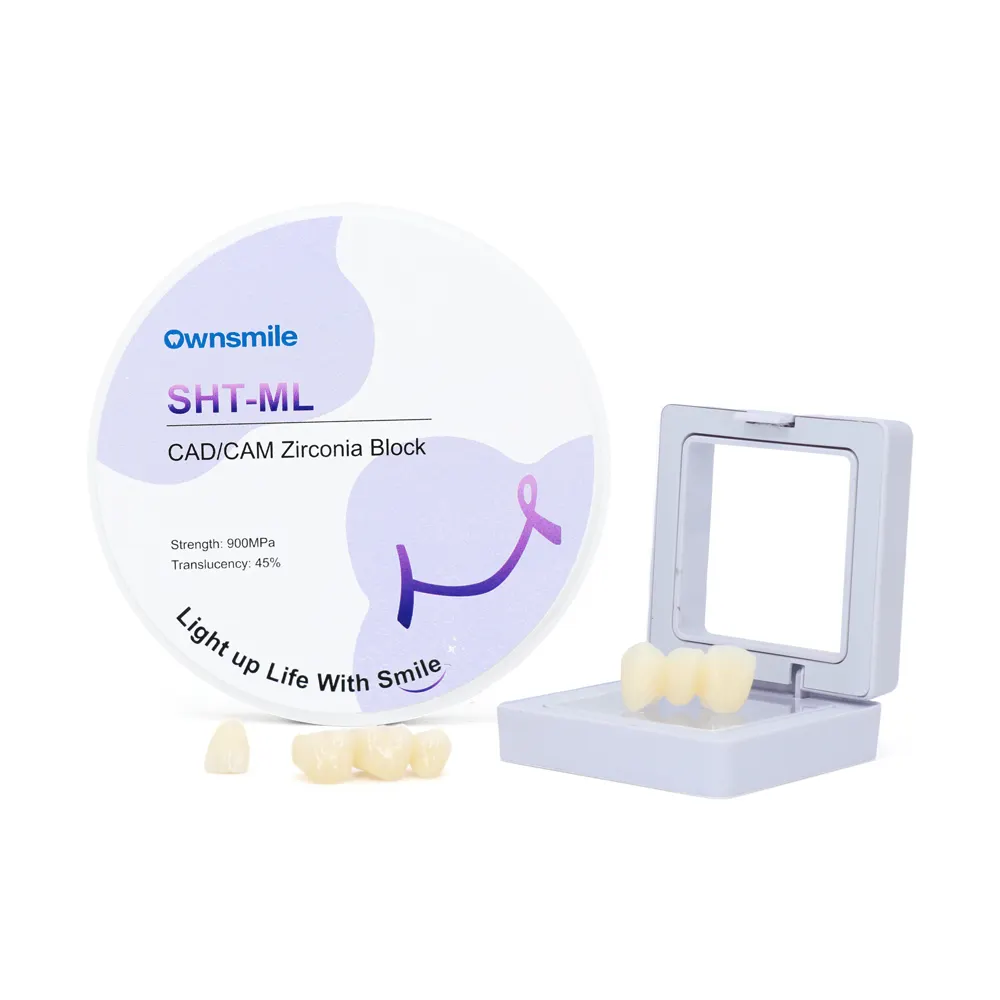 OWNSmile דיסק זירקוניה דנטלי 98 מ""מ SHT-ML CAD CAM חומרי תותבות שיניים מתכלים בלוק זירקוניה