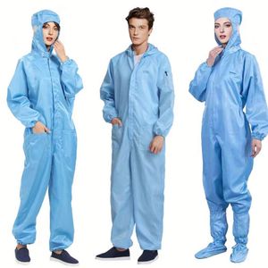 Food Factory Cleanroom Industrial Workwear Hand Drawn Embossed Welding Coverall With Fire Resistance Features - Product Image 1