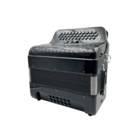 Accordéon diatonique professionnel 34 boutons 12 basses 3 registres portable, corps noir brillant, couverture en bois et celluloid, grille JB3412C
