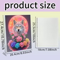 Cahier d'art diamanté à motif de loup extra large-Kit de peinture à points 5D, cadeau d'artisanat pour adultes