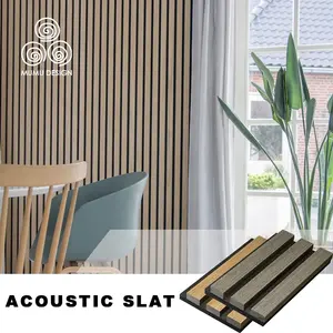 MUMU TV Background Wall Soundproof Sound Blocking Absorbing Wood Board Wooden Slat Acoustic Panels