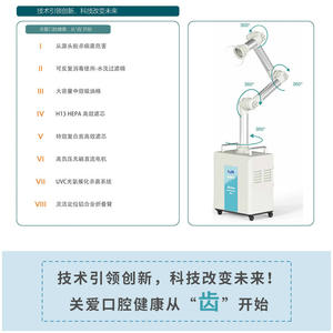 Machine d'aspiration de gouttelettes extrabuccales électrique, purificateur d'air dentaire, équipement de filtration d'adsorption d'aérosols, accessoires de thérapie buccale - Product Image 5
