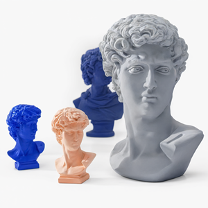 Busto Masculino de Resina con Cabello Rizado Clásico Personalizado para Decoración de Sala de Estar y Estantes - Product Image 2