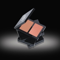Palette de fard à joues pressé mat 2 couleurs, nouvelle collection, marque privée, logo personnalisé, végétalien, pigmenté, vente en gros