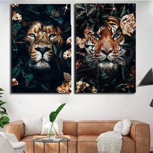 Poster di Animali, Tigre e Leoni, Arte Murale della Giungla su Tela, Quadri Decorativi per Soggiorno, Decorazioni per la Casa - Product Image 2