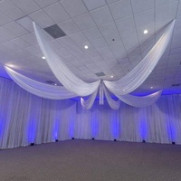 Voilage de plafond en voile ivoire, panneau de rideau de fond en mousseline pour décoration de mariage