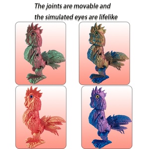 Oferta Especial: Figura de Gallo Articulada Impresa en 3D, Juguete Antiestrés, Muñeco de Gallina, Decoración de Escritorio, Ensamblable - Product Image 4