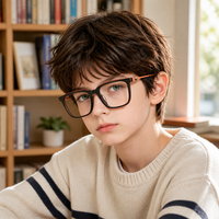 Montures de lunettes optiques carrées rétro pour enfants, lunettes colorées avec décoration de hibou pour enfants, garçons et filles, lecture et étude