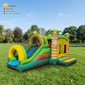 <span class=keywords><strong>Castillo</strong></span> Inflable Comercial Personalizado de Fábrica con Tobogán, Diseño de Palmera Tropical, para Alquiler Comercial - Product Image 3