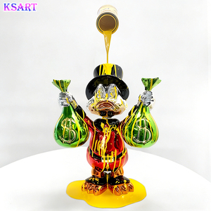 Sculpture Donald Duck en résine électroplaquée, magnifique canard de dessin animé multicolore, artisanat en résine, décoration de salon - Product Image 1