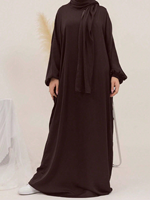 Abaya élégante pour femmes, modeste, manches longues, douce, respirante, légère, en coton, islamique, maxi, pour l'été, la prière de l'Aïd, décontractée, quotidienne
