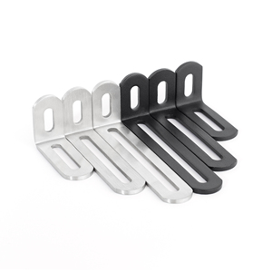 Étagère d'angle en forme de L en acier inoxydable épais, supports d'étagère noirs pour meubles en bois, angle métallique à 90 degrés, équerre d'angle - Product Image 1