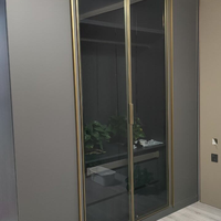 Armoire avec porte en verre, style moderne, chambre principale, or, brun foncé, Art déco, marbre, rustique