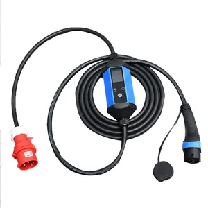fisher NEW style supplier type 2 ev charging cable for ev 3 phase 32a iec621 CEE plug Electric Car 5m Portable charger ev