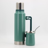 Bouteille isotherme à double paroi en acier inoxydable 304 avec logo personnalisé, grande capacité, pour yerba maté, café, eau, voyage