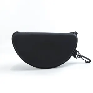 便携式太阳沙滩眼镜盒旅行防水拉链太阳能眼镜储物钩紧凑型EVA表壳皮革手提箱
