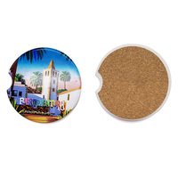 Sous-verres de voiture en céramique personnalisés avec logo, sublimation, vente en gros
