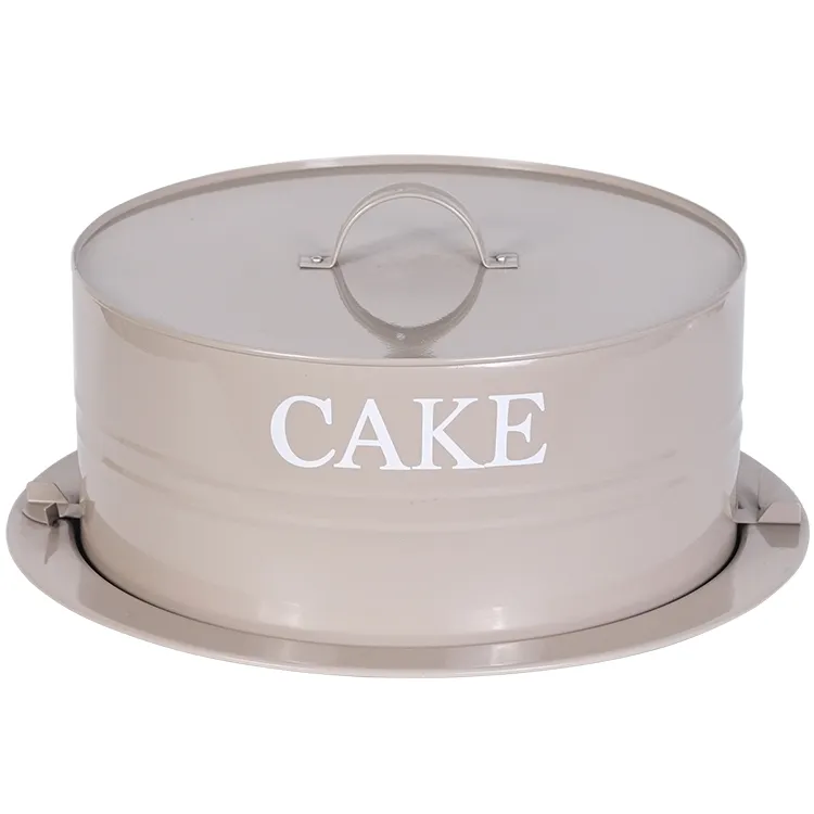 Grau Große Größe Langlebige Qualität Metall Locking Cake Carrier Cupcake Server Pie Server