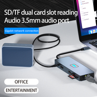 Adaptador Justlink 11 en 1 USB Hub TIPO C HDMI 4K 60Hz DP VGA USB3.2 10Gbps Puerto de Red Gigabit 1000Mbps SD TF 3.5mm Audio