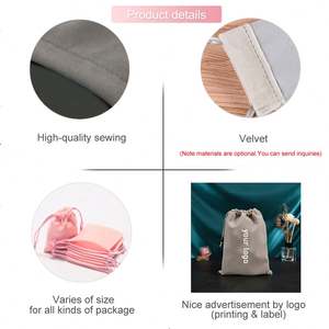 Premium Custom Microfiber Velvet Drawstring <b>Bags</b> <b>Small</b> Soft Necklace Jewelry Packaging Container with Dust Protection - Product Image 2