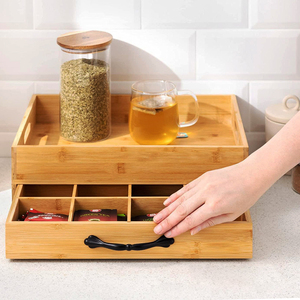 <span class=keywords><strong>Organizzatore</strong></span> per Stazione Caffè in Bambù per Ufficio, <span class=keywords><strong>Organizzatore</strong></span> per Stazione Caffè da Bancone, Porta Bustine <span class=keywords><strong>di</strong></span> Tè e Cialde K-Cup con Cassetto - Product Image 2