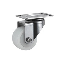 Roue pivotante en TPR blanche de 2 pouces (50 mm) avec support en acier inoxydable pour meubles