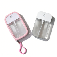 Mini flacon pulvérisateur de parfum de poche personnalisé, rechargeable, en plastique transparent, avec porte-clés, pour désinfectant antibactérien en format carte