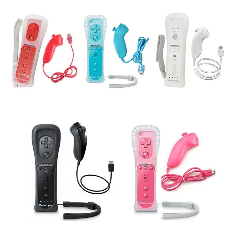 Drop Shipping Wireless Controller Wireless Joystick Remote With Nunchuck For Nintendo Wii Remote Built-in Motion Plus For Wii