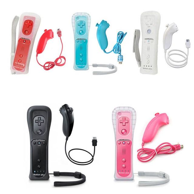 Drop Shipping Wireless Controller Wireless Joystick Remote With Nunchuck for Nintendo Wii Remote Built-in Motion Plus for Wii