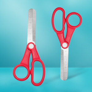 Craft Scissors Red Stainless Steel Round Tip For Children And Students Home Use Bulk Size - Product Image 1