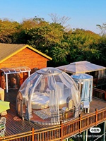 Dôme de yourte mongole géodésique en polycarbonate préfabriqué pour l'extérieur, tente de luxe pour hôtel de villégiature