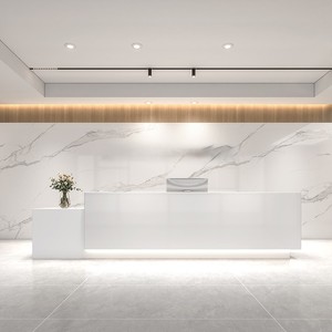 Vẽ văn phòng quầy lễ tân quầy tiếp tân quầy thanh toán khách sạn đơn giản tinh tế quầy lễ tân hình chữ L góc - Product Image 3