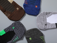 Lot de 5 chaussettes de sport personnalisées avec logo, coussinées, colorées, antidérapantes, pour hommes, pour la gym, le skateboard