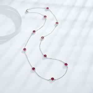 Collares de Joyería Fina Personalizados Unisex con Cadenas de Moissanita de Silicona Redonda Creada en Laboratorio, a la Última Moda - Product Image 4