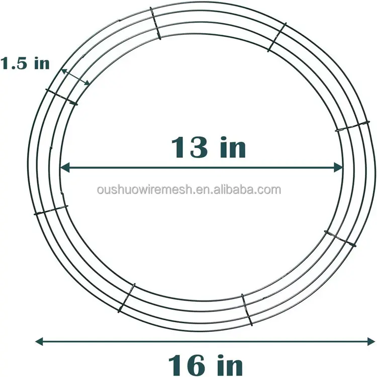 Christmas decoration supplies 16 Inches metal wire wreath frame for home holiday hanging decoration