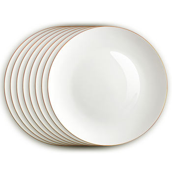 Aoosy Wholesale Gold Rimmed Dinner Charger Plates for Wedding Decoration Fine Bone China Dinnerware Set