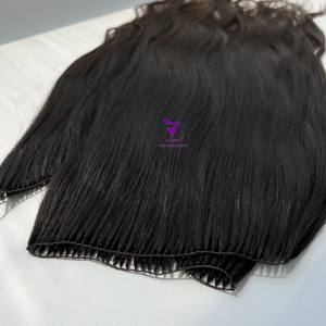 2025製品10A二重引き手で結ばれた目に見えない羽横糸カーリーキンキーカールバージン人毛エクステンション - Product Image 5