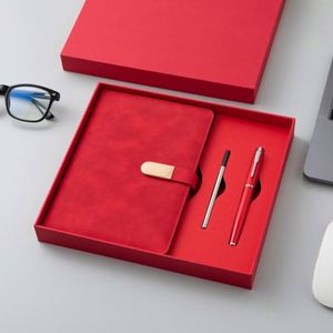 Custom Logo Printing Green PU Leather Notebook Gift Box Set A5 <b>Journal</b> Office Diary Business Corporate Gift Set With Luxury Pen - Product Image 3