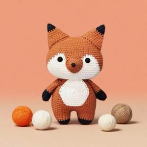 Kit per uncinetto per la piccola bambola di volpe Kit di animali all'uncinetto per principianti completi per principianti - Product Image 3