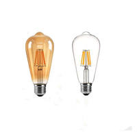 Bombilla LED Multicolor de Doble Capa con Forma Retro, Cuerpo de Vidrio, Base E27, Alimentación por CA, Interruptor de Atenuación, Certificación CE, CRI 80, 200, para Uso en Hoteles, LR-ST64