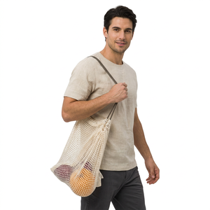 Bolsa de Compras de Malla de Algodón Resistente, Reutilizable, para Supermercados y Minoristas de Abarrotes - Product Image 1