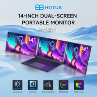 Moniteur portable double écran 14 pouces 1920x1200 IPS, extension d'écran triple pour ordinateur portable, 100% sRGB, 400 nits, 4 ports Type-C, mini écran