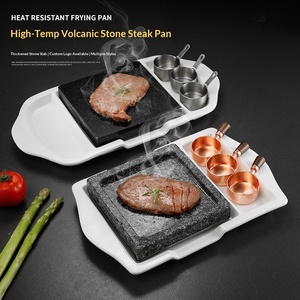 Plancha <span class=keywords><strong>de</strong></span> <span class=keywords><strong>Piedra</strong></span> Volcánica para <span class=keywords><strong>Asar</strong></span> Filetes, Resistente al Calor, con Revestimiento Cerámico para Uso en Restaurantes, para Filetes a la Parrilla, Carne Asada - Product Image 1