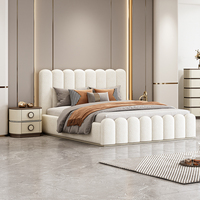 Ensemble de Chambre à Coucher Complet Moderne Blanc Populaire en Gros, Lit King Size Rembourré, Ensemble de Meubles de Chambre de Luxe Entièrement en Bois