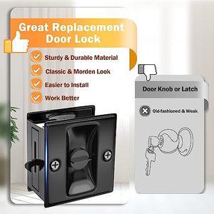 Khóa Cửa Bỏ Túi Riêng Tư Và Có Khóa Kéo, Lắp Đặt Nhanh Chóng Và Dễ Dàng, Khóa Cửa Bỏ Túi Bằng Đồng Nguyên Chất Màu Đen - Product Image 6