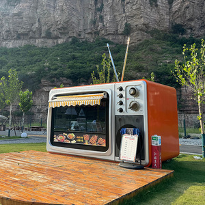 Quiosco Móvil Exterior con Forma de Televisor Vintage Único para Área Panorámica, Puesto de Barbacoa, Cafetería, Puesto de Venta Portátil - Product Image 6